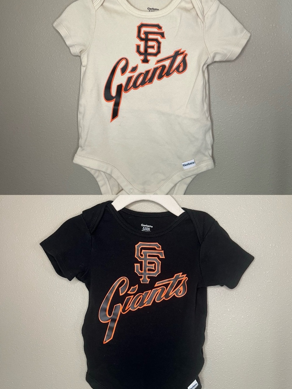 12m Gerber San Francisco Giants Baby Onesie - Black & Cream